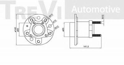 TREVI AUTOMOTIVE wb1612 -  Комплект подшипника ступицы колеса